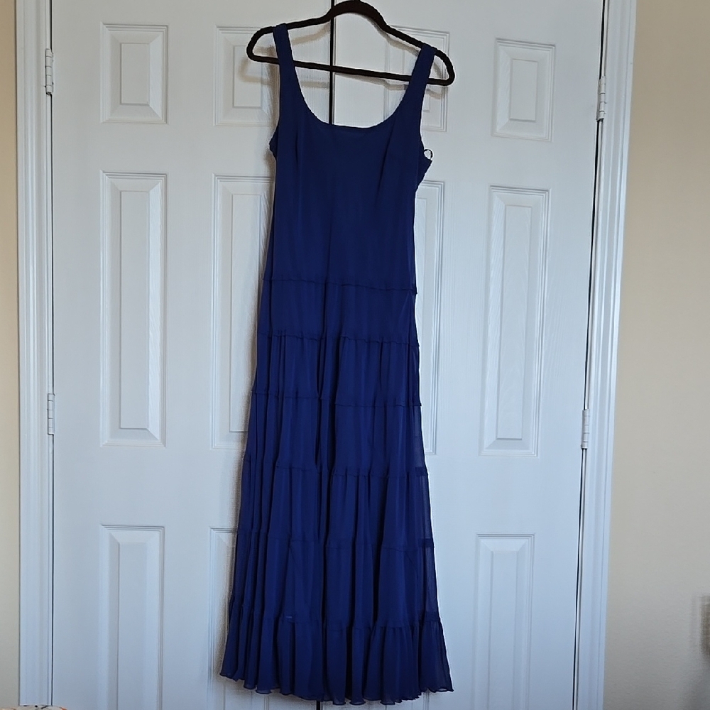 Elegant Blue Sleeveless Dress